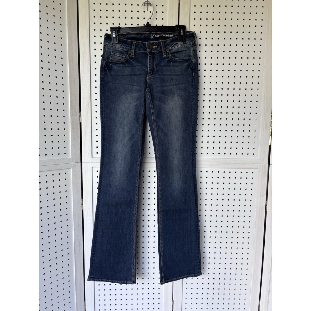 New York and Company Denim Jeans Women's 0 Curvy Bootcut Dark Wash